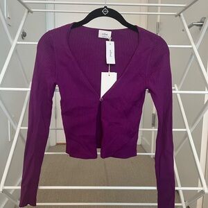Wilfred Deep Purple Ribbed Sweater